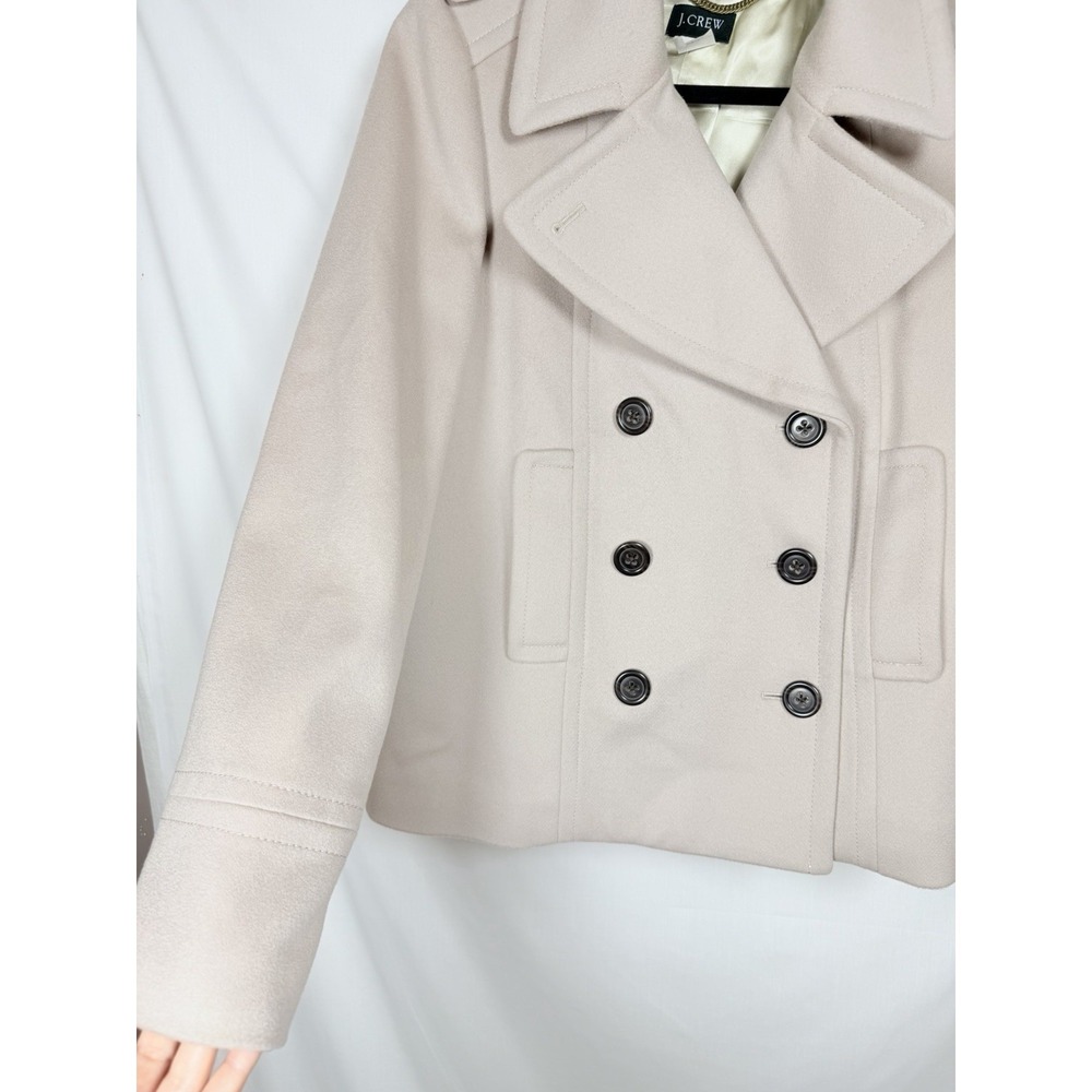 J.Crew Wool Peacoat Jacket Womens 6 Ivory Double Breasted Thinsulate NWT - Picture 5 of 16